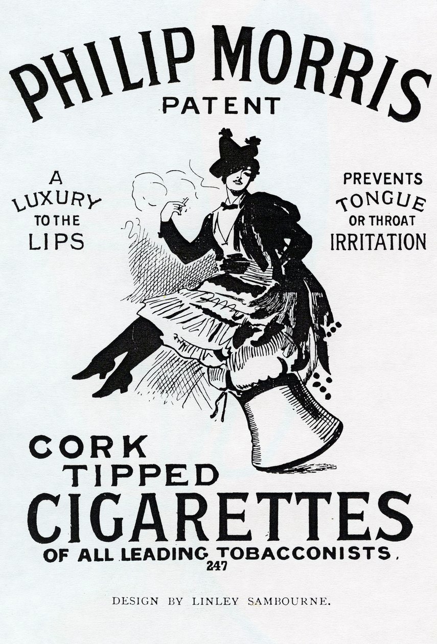 Affiche pour les cigarettes Philip Morris, conçue par Linsay Sambourne, 1896 - English School