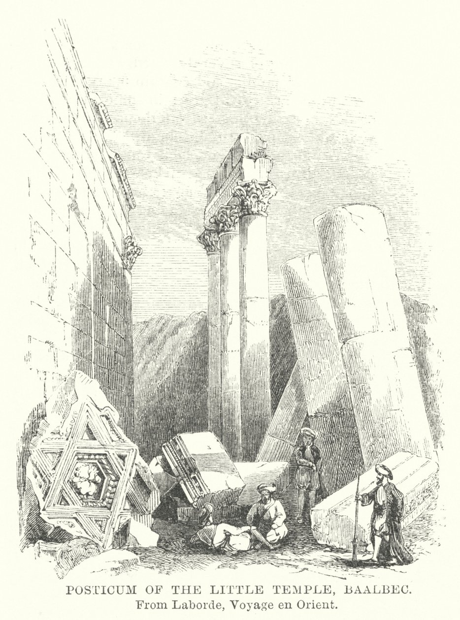 Posticum du Petit Temple, Baalbec (gravure) - English School
