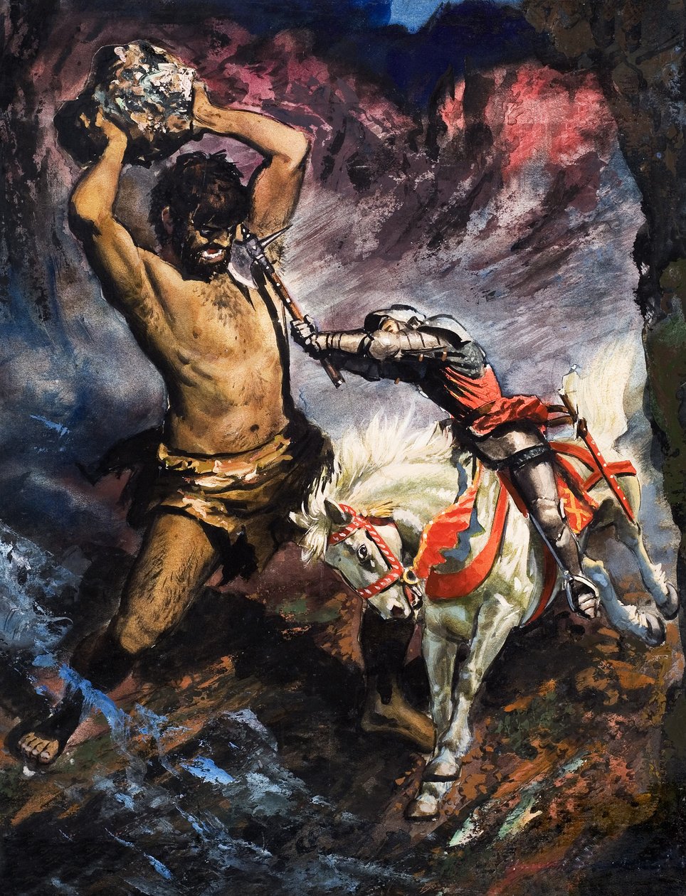 Le Prince Arthur tue le Géant, illustration de 
