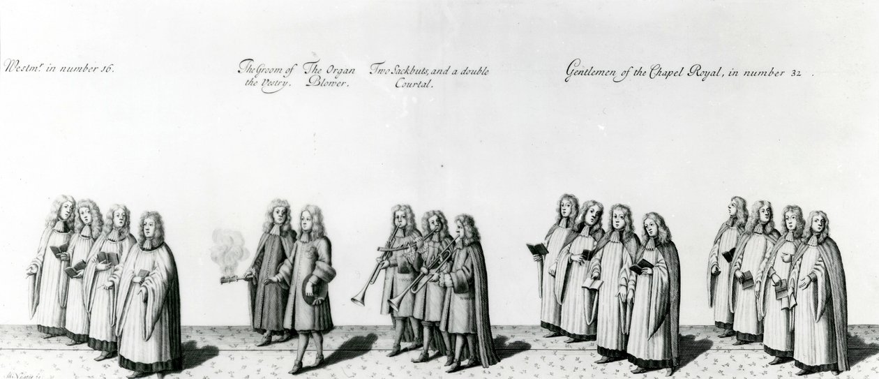 Procession lors du couronnement de James II, 1687 - English School