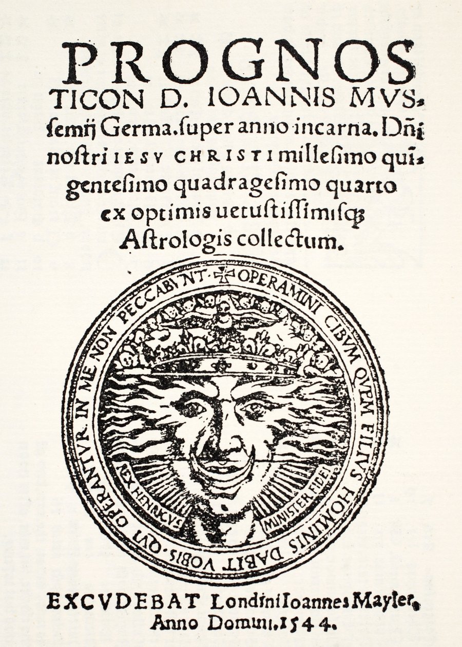 Prognostication pour 1544, par Jo. Mussemius, imprimée par J. Mayler, 1544 - English School