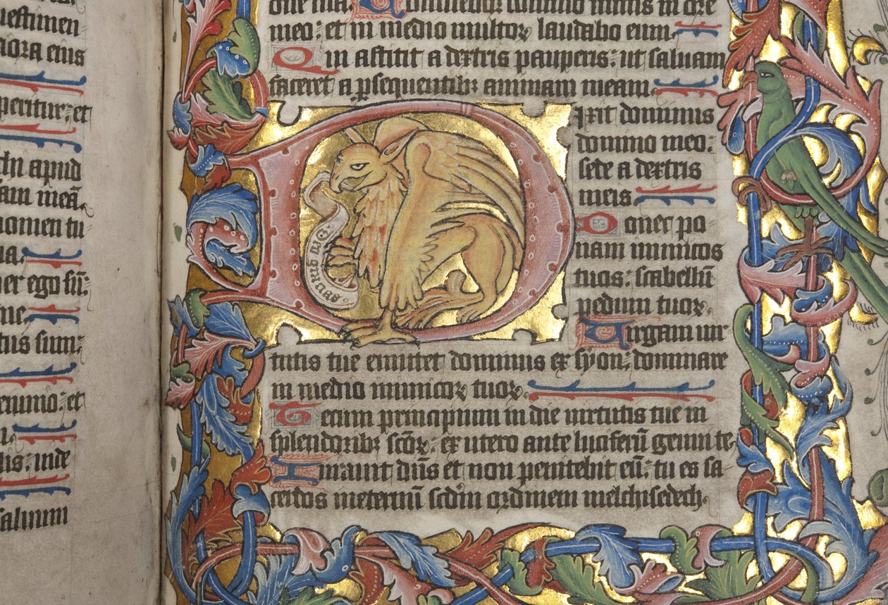 Psautier avec calendrier Sarum, Fol 84 recto, détail, c.1425-75 - English School