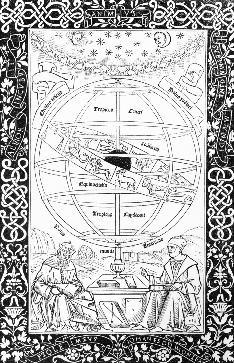 Système de Ptolémée, illustration de Science et Littérature du Moyen Âge et de la Renaissance, écrit et gravé par Paul Lacroix, 1878 - English School