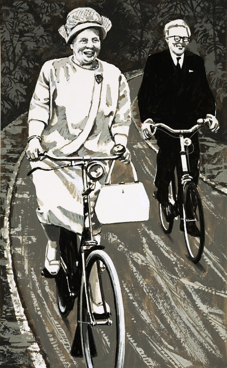 La reine Juliana de Hollande à bicyclette - English School