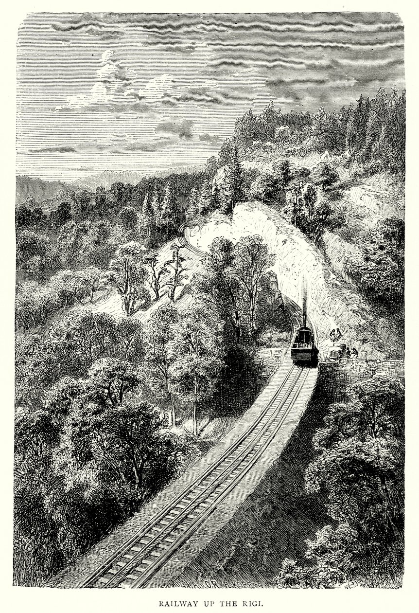 Chemin de fer du Rigi (gravure) - English School