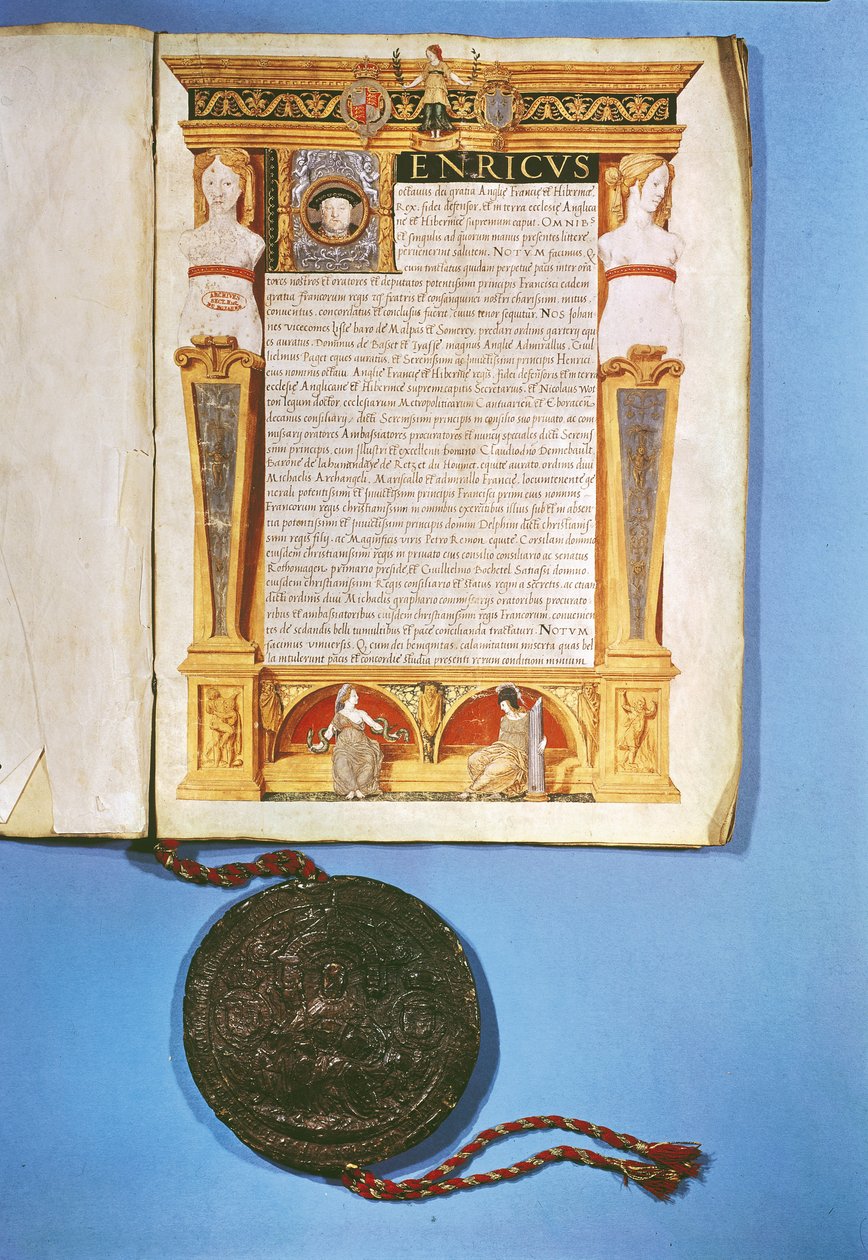 Ratification par Henri VIII (1491-1547) du traité d