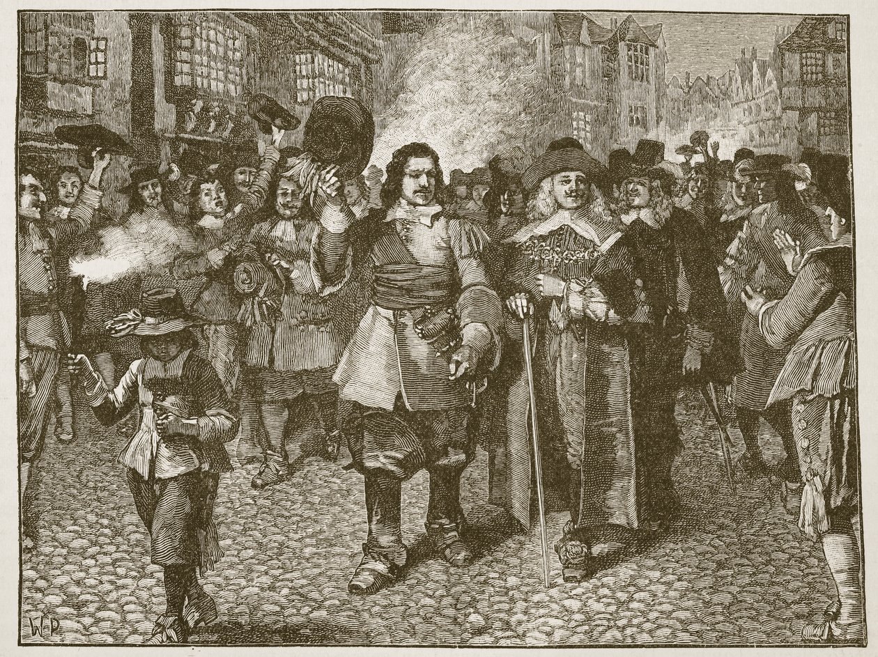 Réception de Monck dans la ville de Londres (illustration de Cassells Illustrated History of England) - English School
