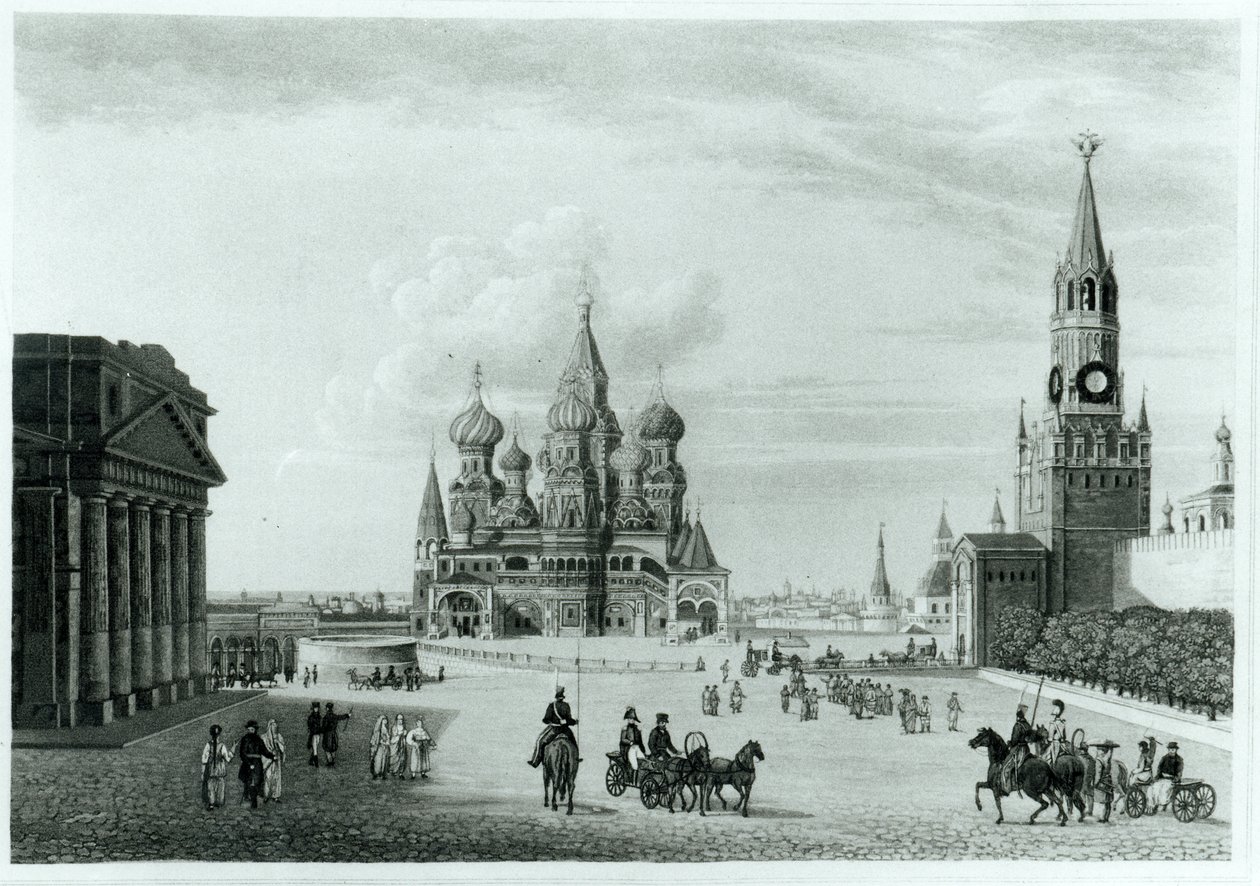 Place Rouge, Moscou, de The Character of the Russians and a Detailed History of Muscovy par Robert Lyall, publié en 1823 - English School