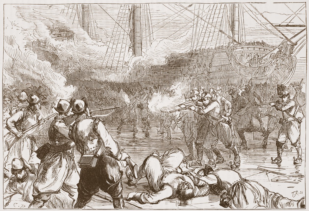 Repousser les soldats espagnols à Amsterdam, illustration de L