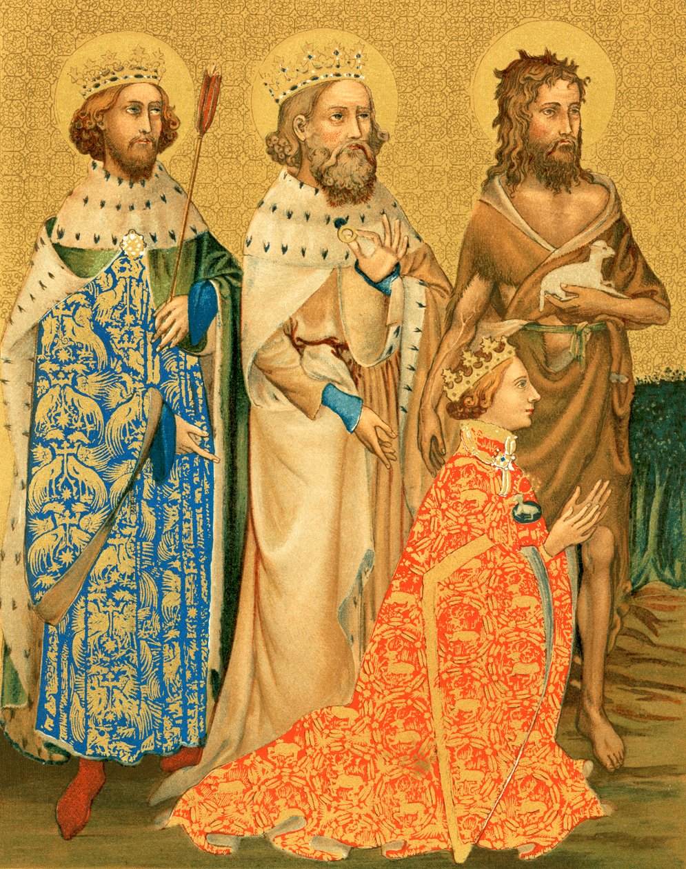 Richard II et ses saints patrons (lithographie couleur) - English School