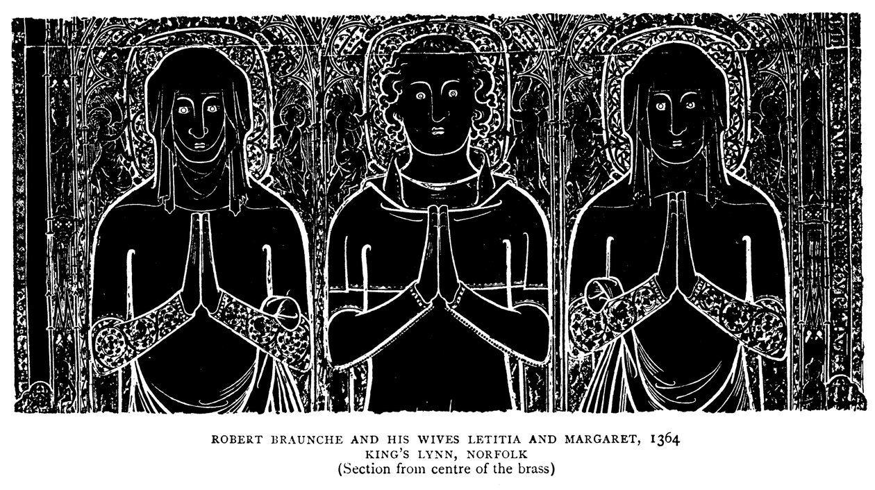 Robert Braunche et ses épouses Letitia et Margaret - English School