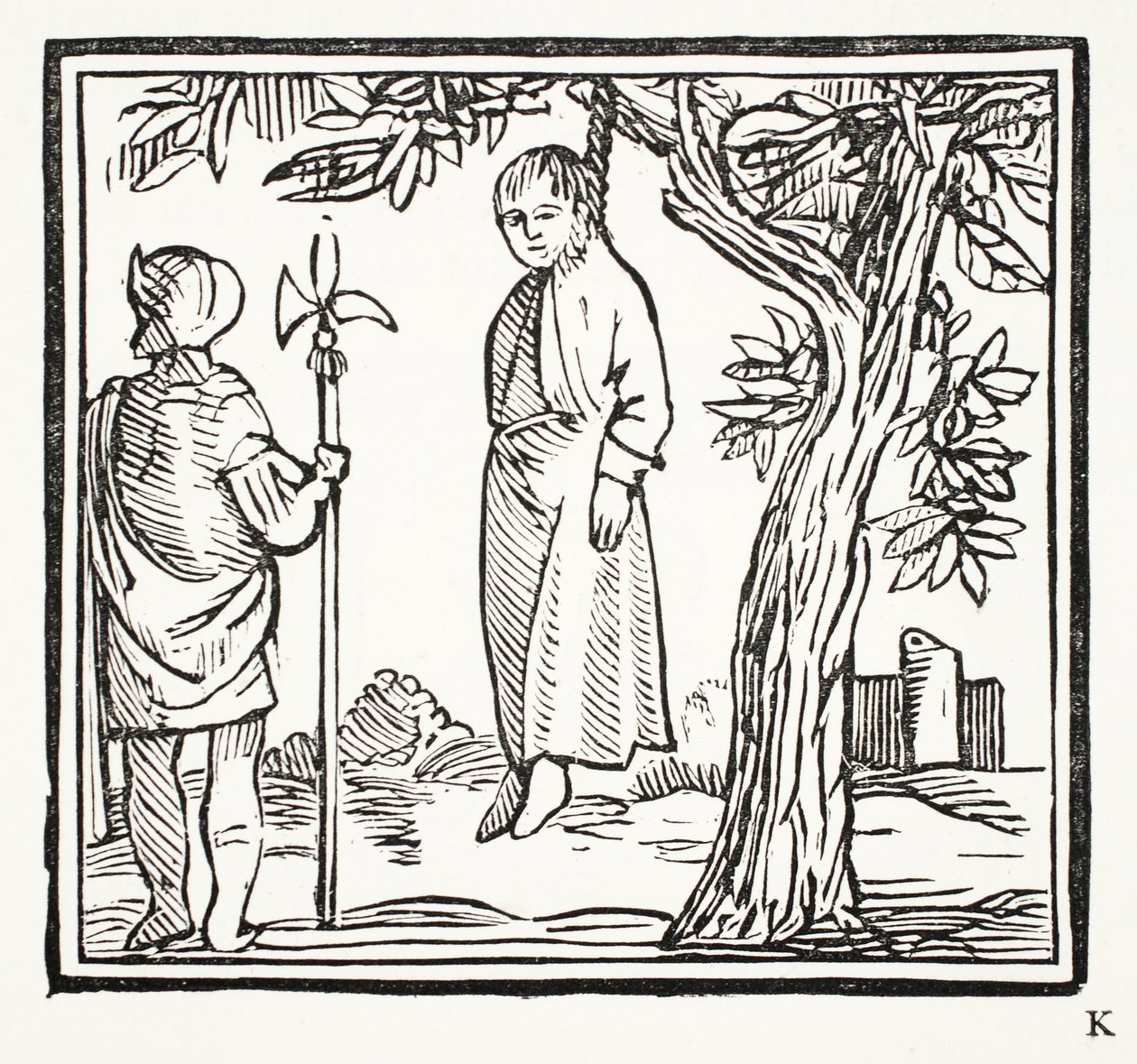 Robert se pend, illustration de Chap-books du XVIIIe siècle par John Ashton, pub. 1882 - English School
