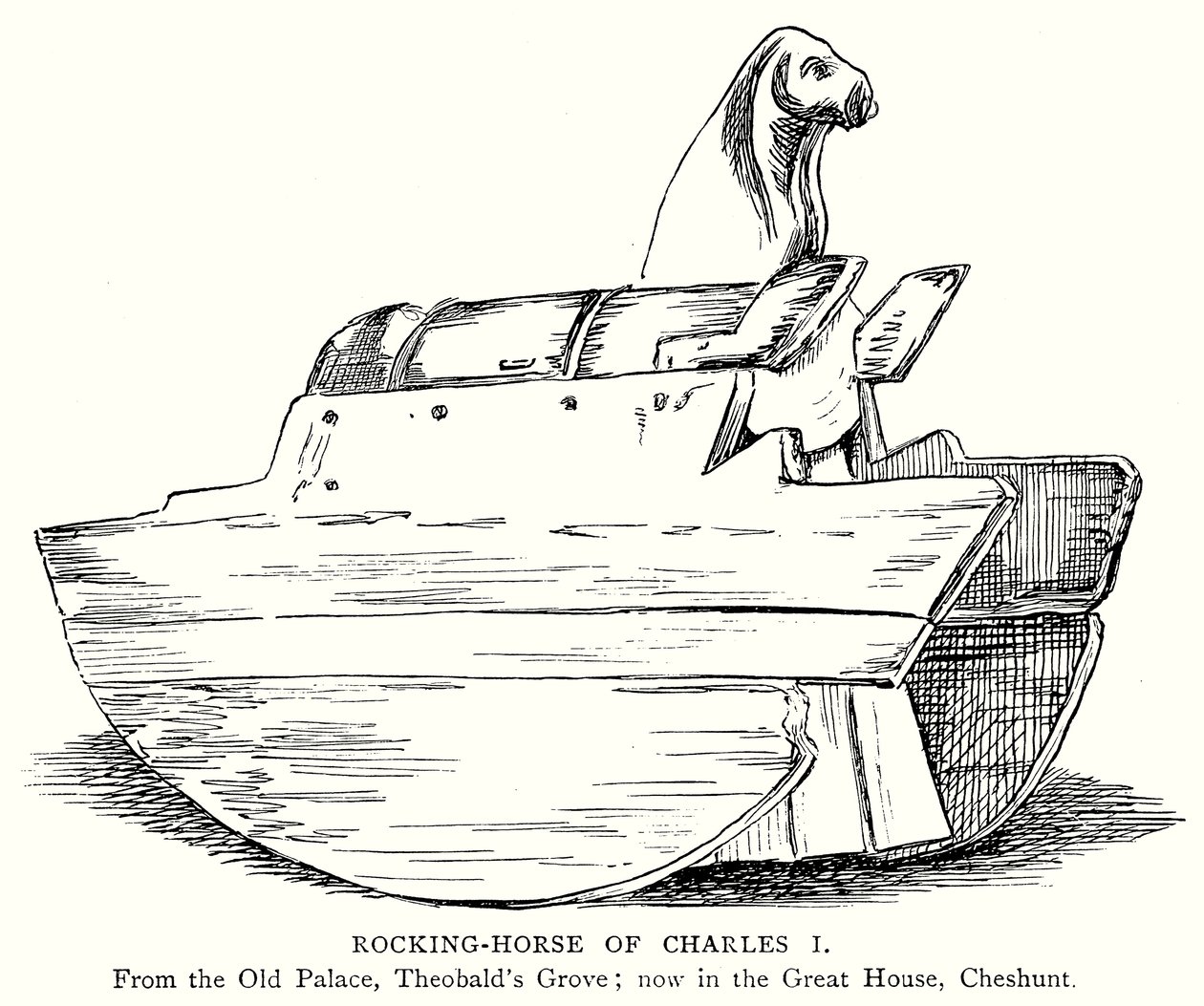 Cheval à bascule de Charles Ier (gravure) - English School