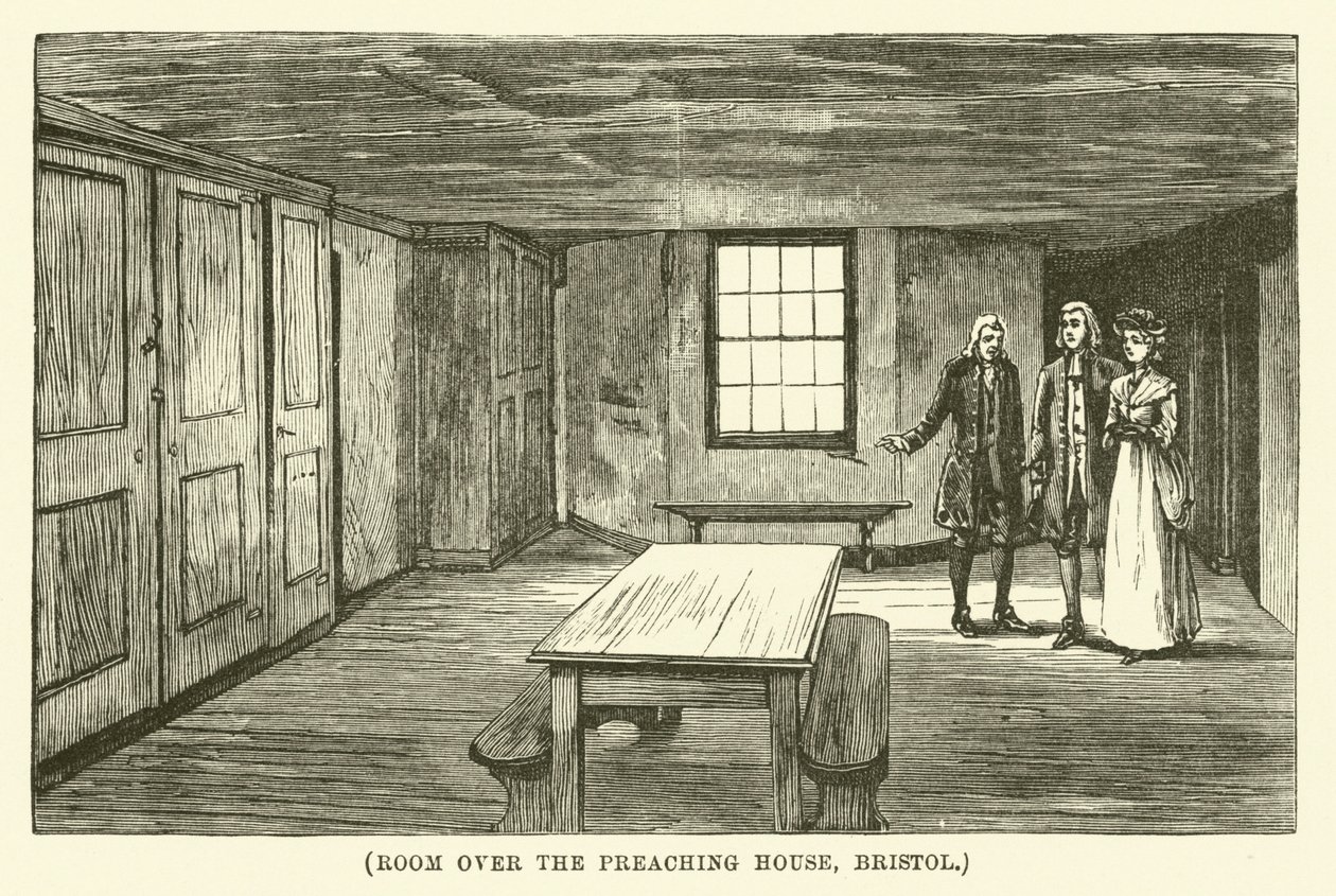 Salle au-dessus de la maison des prêcheurs, Bristol (gravure) - English School