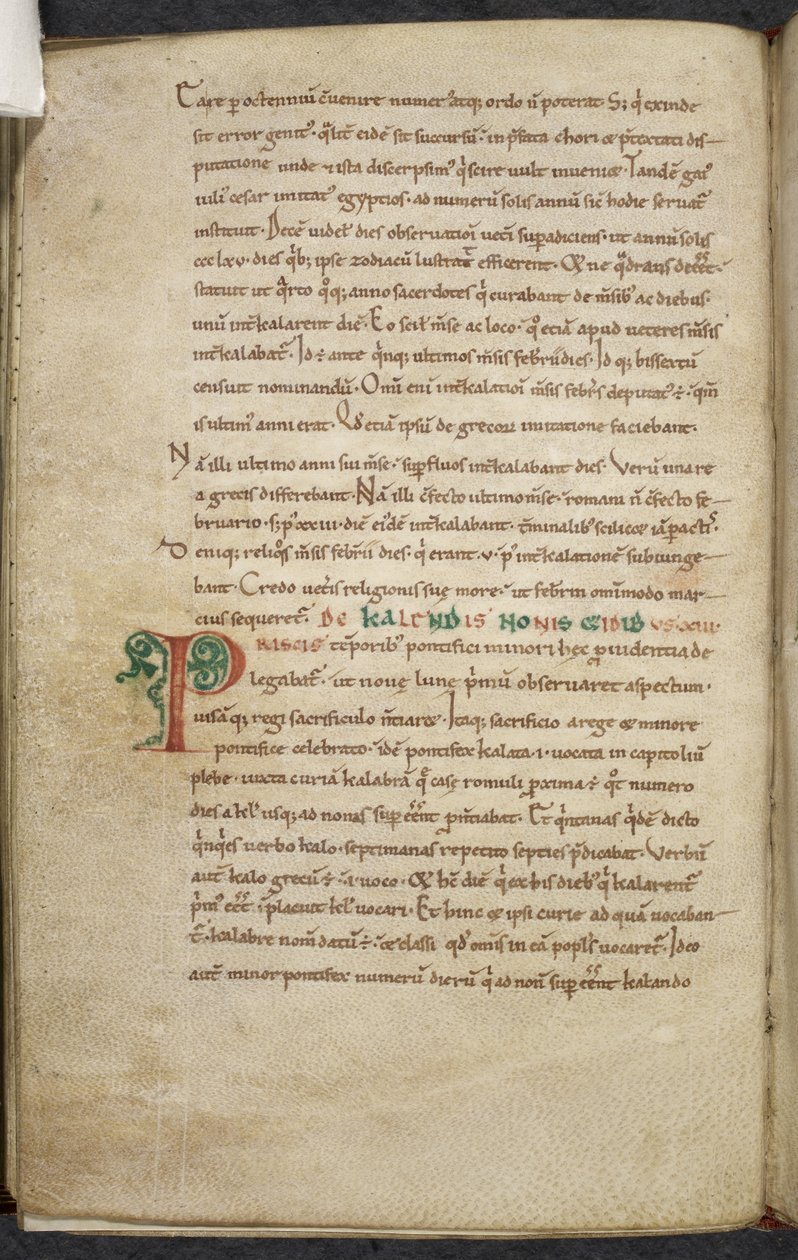 Royal 13. A.XI, f.47v Initiale P. De temporum ratione. Bède le Vénérable. Recueil de travaux sur le comput et l