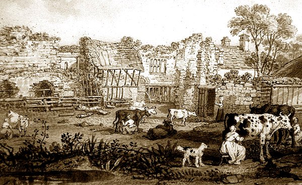 Manoir en Ruines avec Vaches à Traire, c.1800 - English School