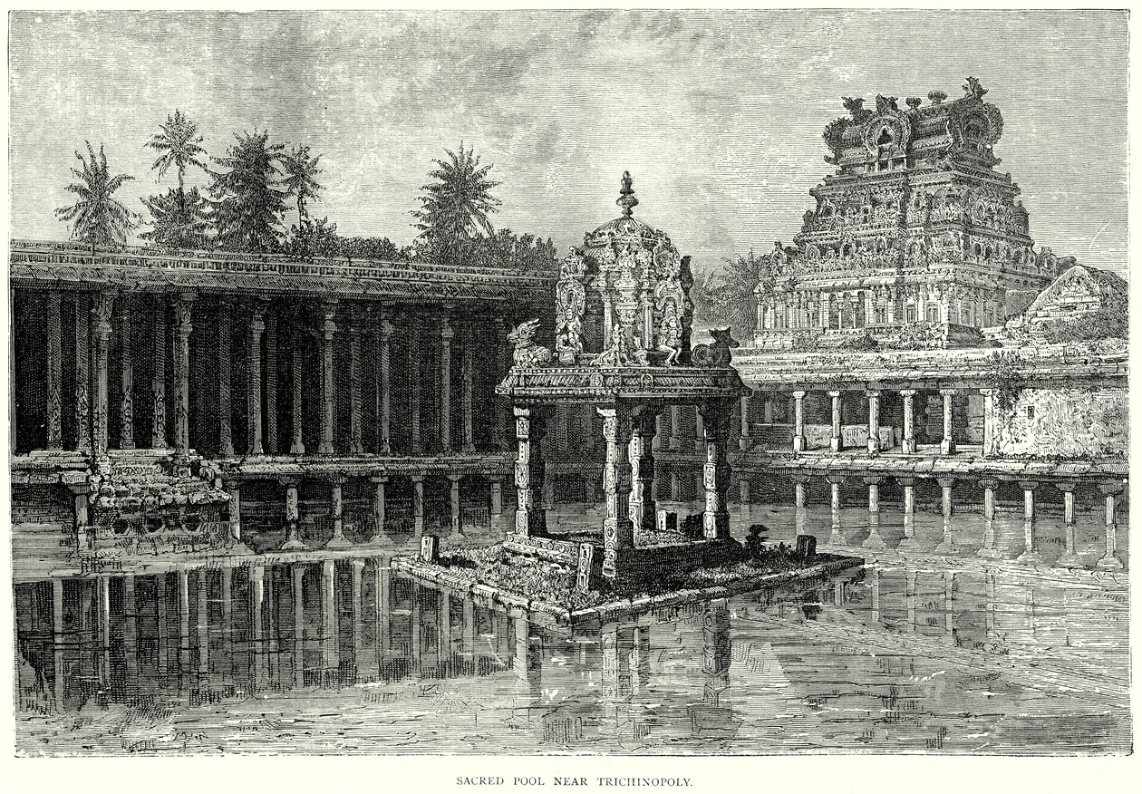 Piscine sacrée près de Trichinopoly (gravure) - English School