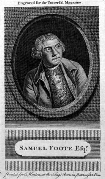 Samuel Foote (1720-77), gravé pour le 