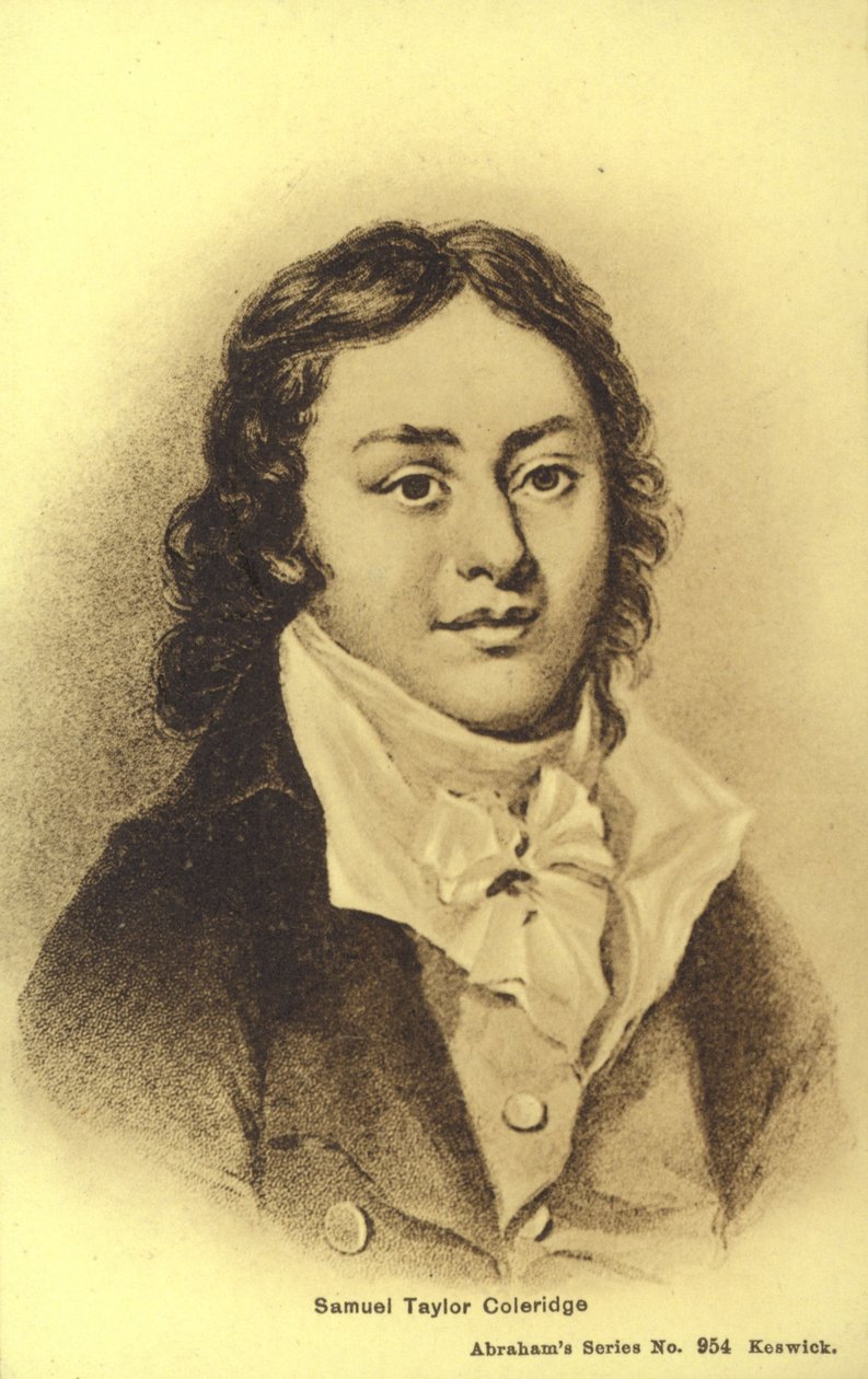 Samuel Taylor Coleridge (1772-1834), poète anglais (lithographie) - English School