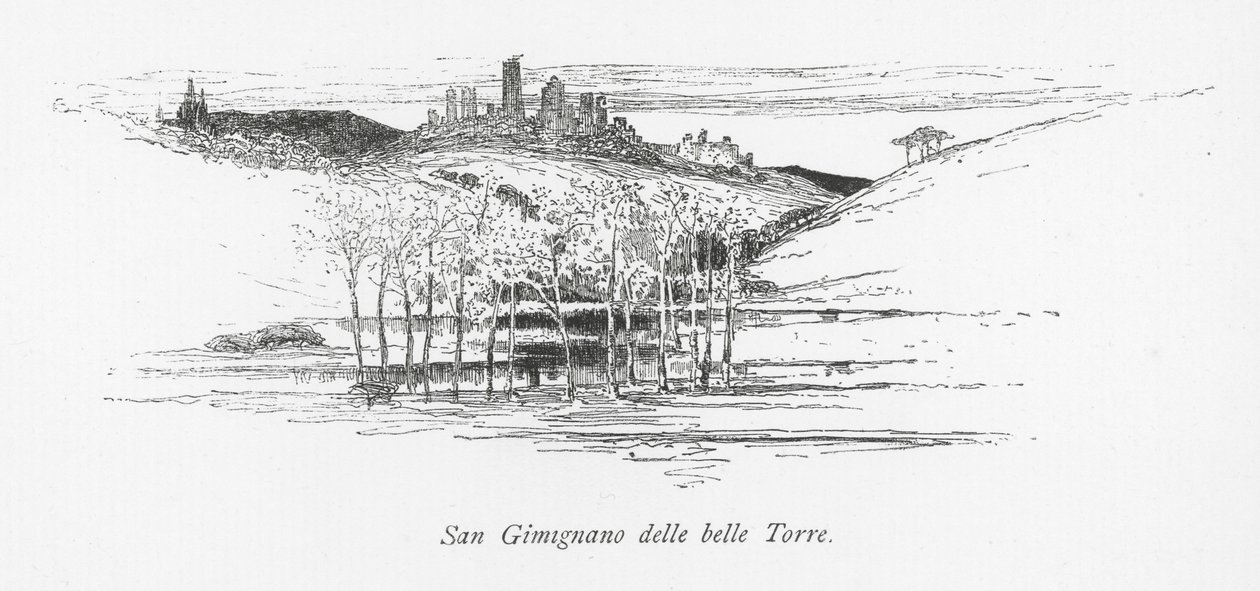 San Gimignano delle belle Torre (litho) - English School