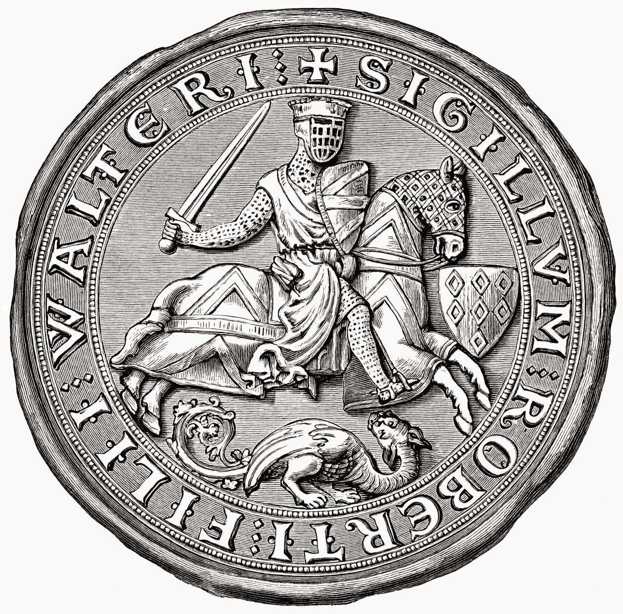 Sceau de Robert Fitzwalter, extrait de A Short History of the English People par J. R. Green, publié en 1893 - English School