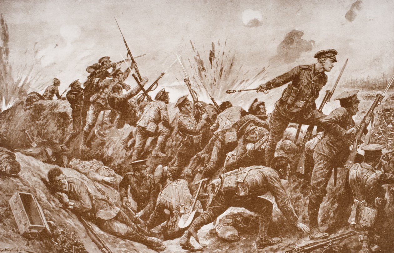 Sous-lieutenant G.H. Woolley dans la défense de la colline 60 avec ses hommes - English School