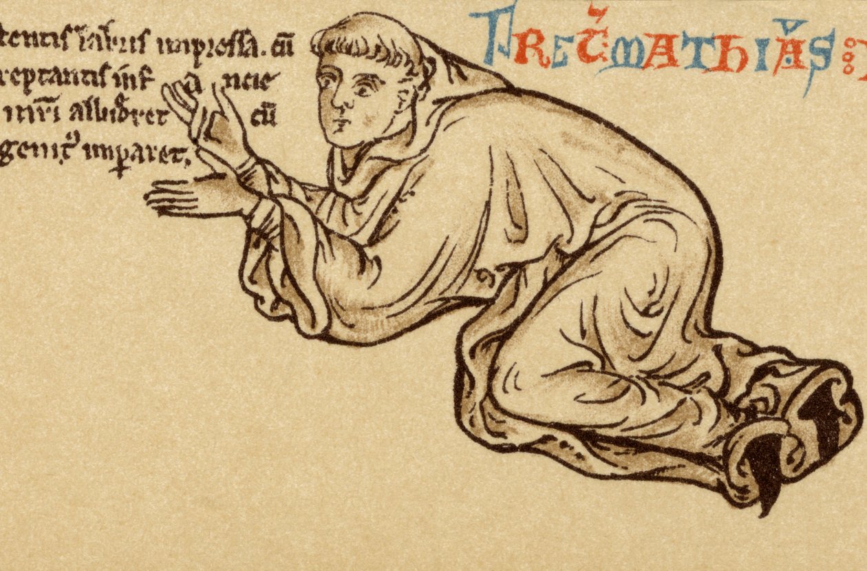 Autoportrait agenouillé aux pieds de la Vierge et de l