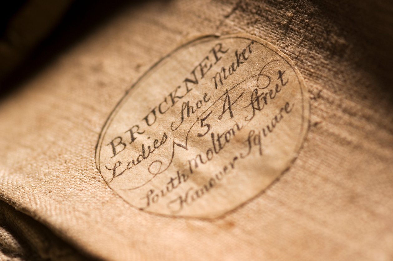 Étiquette de chaussure, années 1790 - English School