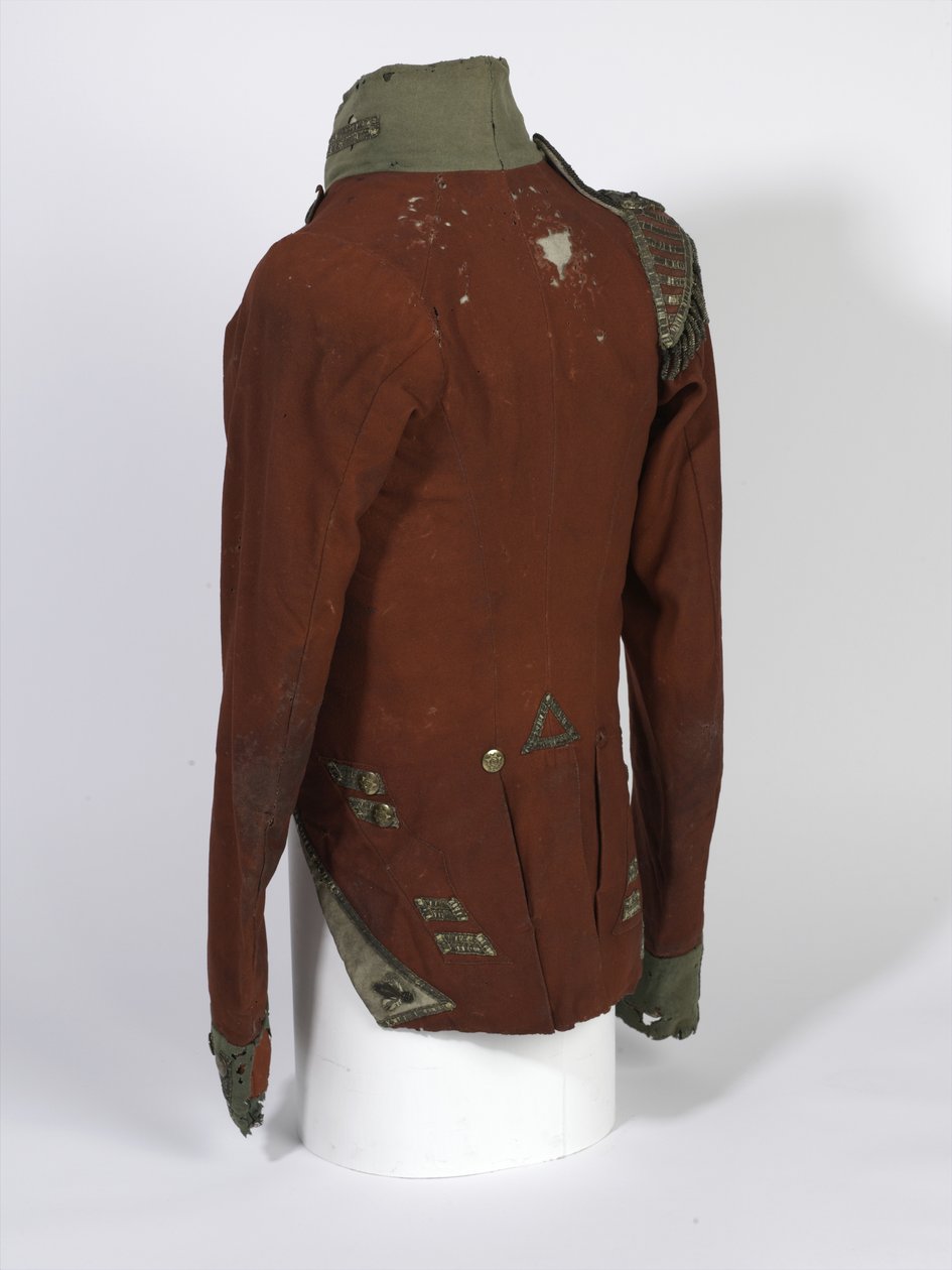 Habit à queue courte, officiers de la compagnie légère, 2e Bn 69e régiment (South Lincolnshire), porté pendant la campagne de Waterloo par le Lt Henry Anderson, vers 1815 - English School