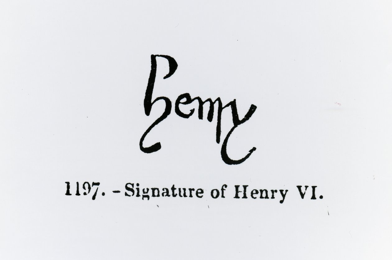 Signature de Henri VI (1421-71) - English School