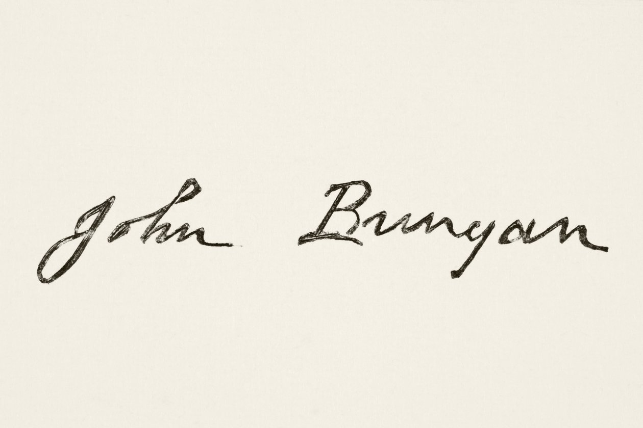 Signature de John Bunyan, de The National and Domestic History of England par William Hickman Smith Aubrey (1858-1916) publié à Londres, vers 1890 - English School