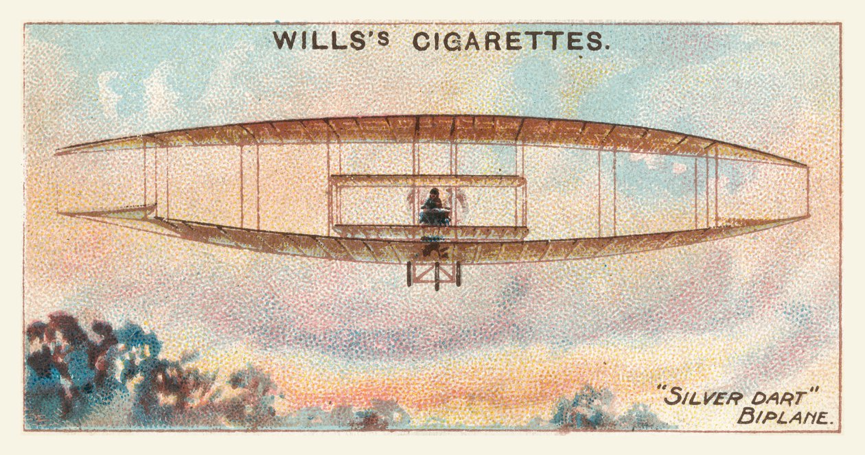 Silver Dart Biplane (chromolitho) - English School