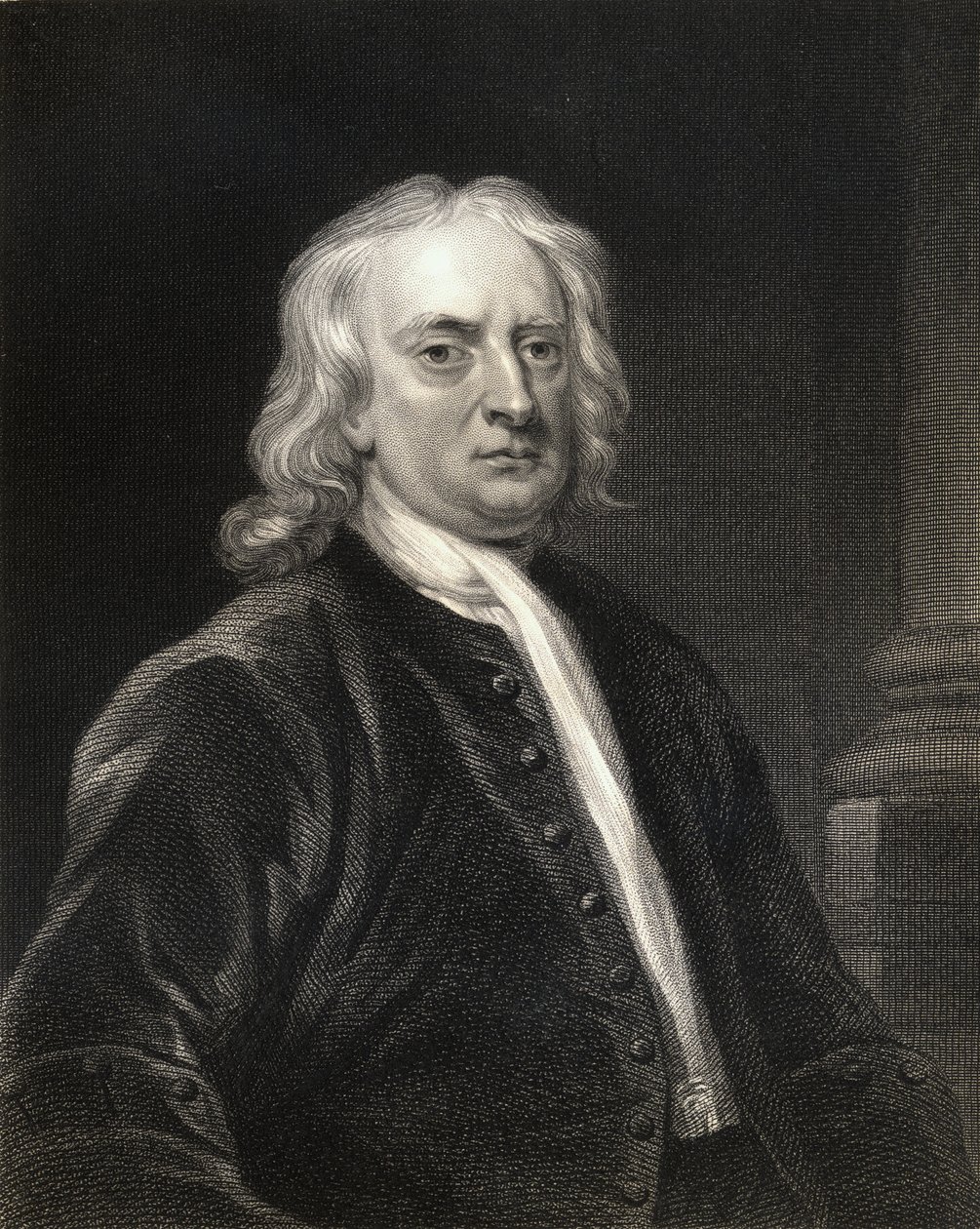 Sir Isaac Newton (1642-1727) de La Galerie des Portraits, publié en 1833 - English School