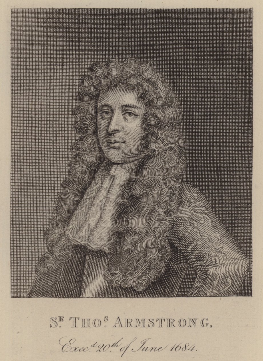 Sir Thomas Armstrong, soldat et homme politique anglais (gravure) - English School