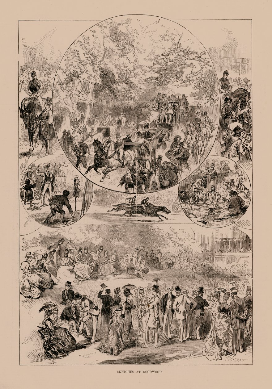Croquis à Goodwood (gravure) - English School