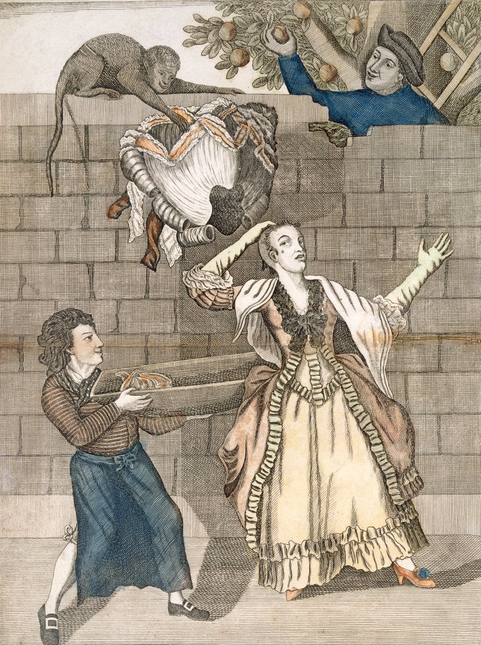 Tour de passe-passe par un singe ou la tête de la dame déchargée, d