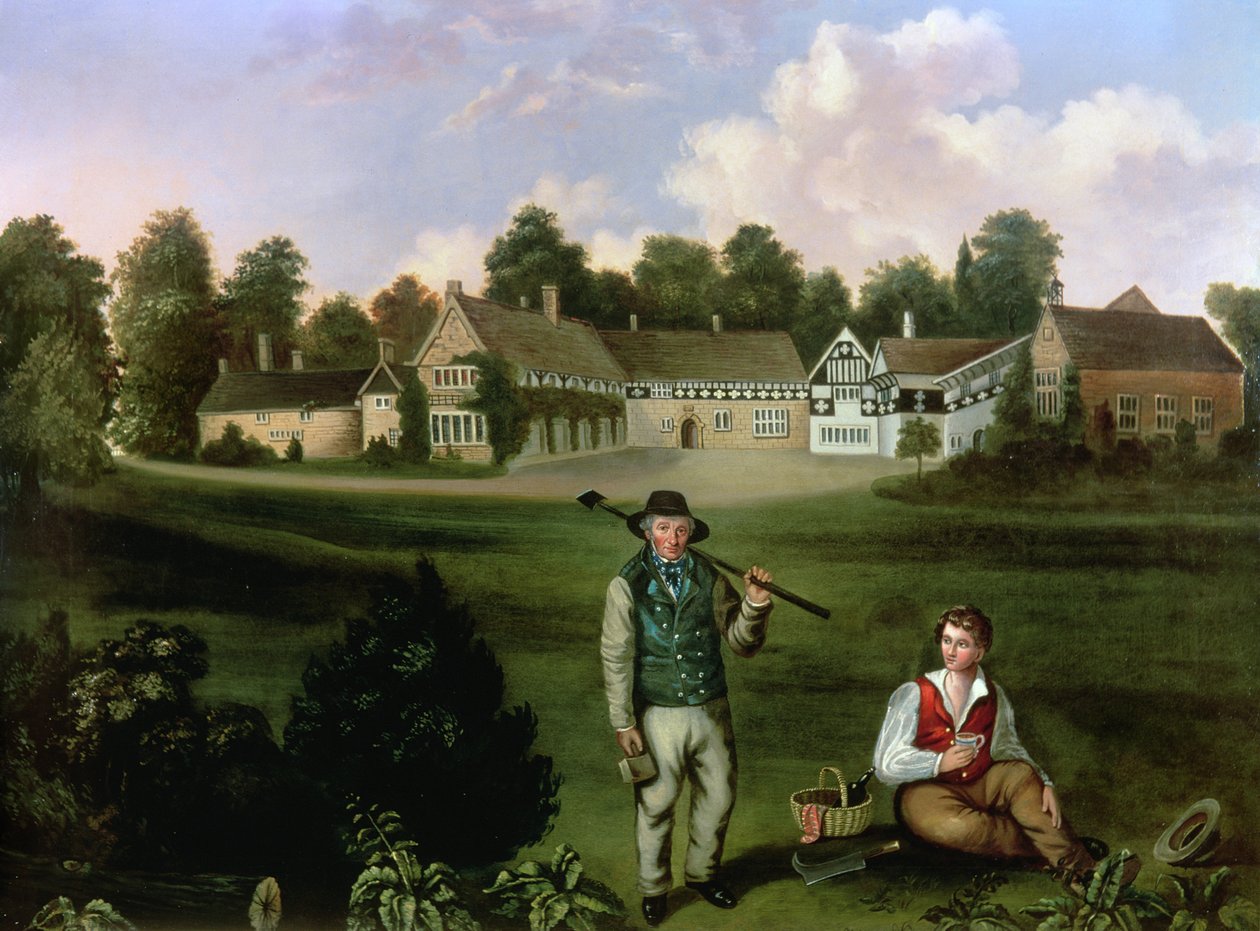 Smithills Hall depuis le sud, 1820 - English School
