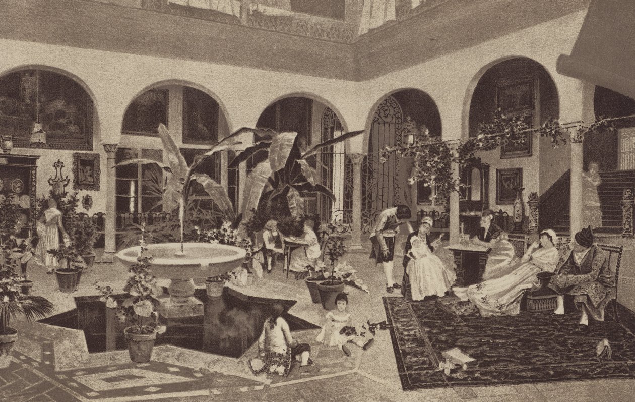 Intérieur espagnol (chromolitho) - English School