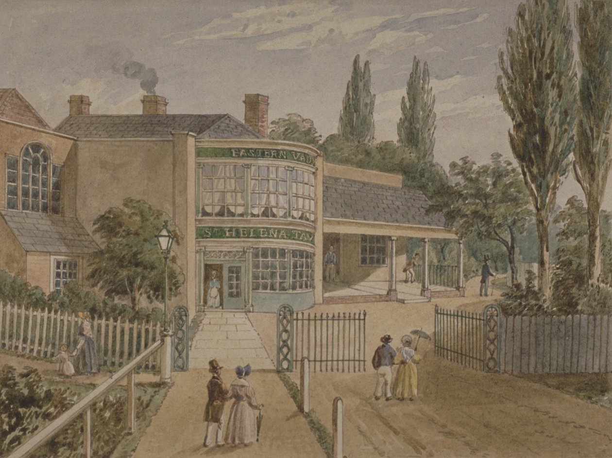 Jardins de thé de Sainte-Hélène, Lower Road, Rotherhithe, vers 1860 - English School