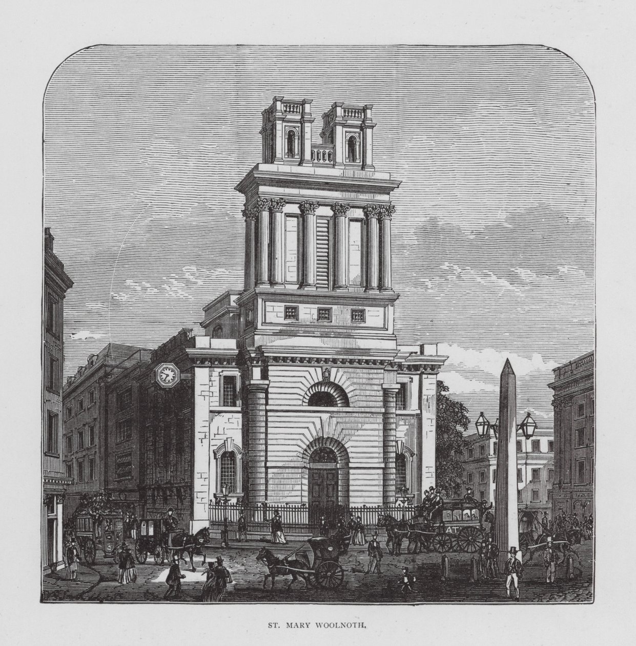 St Mary Woolnoth (lithographie) - English School