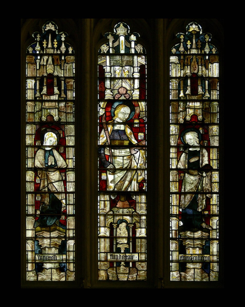Sainte Marie et Saint Jean avec une sainte femme composite au centre, fin du 14ème siècle - English School