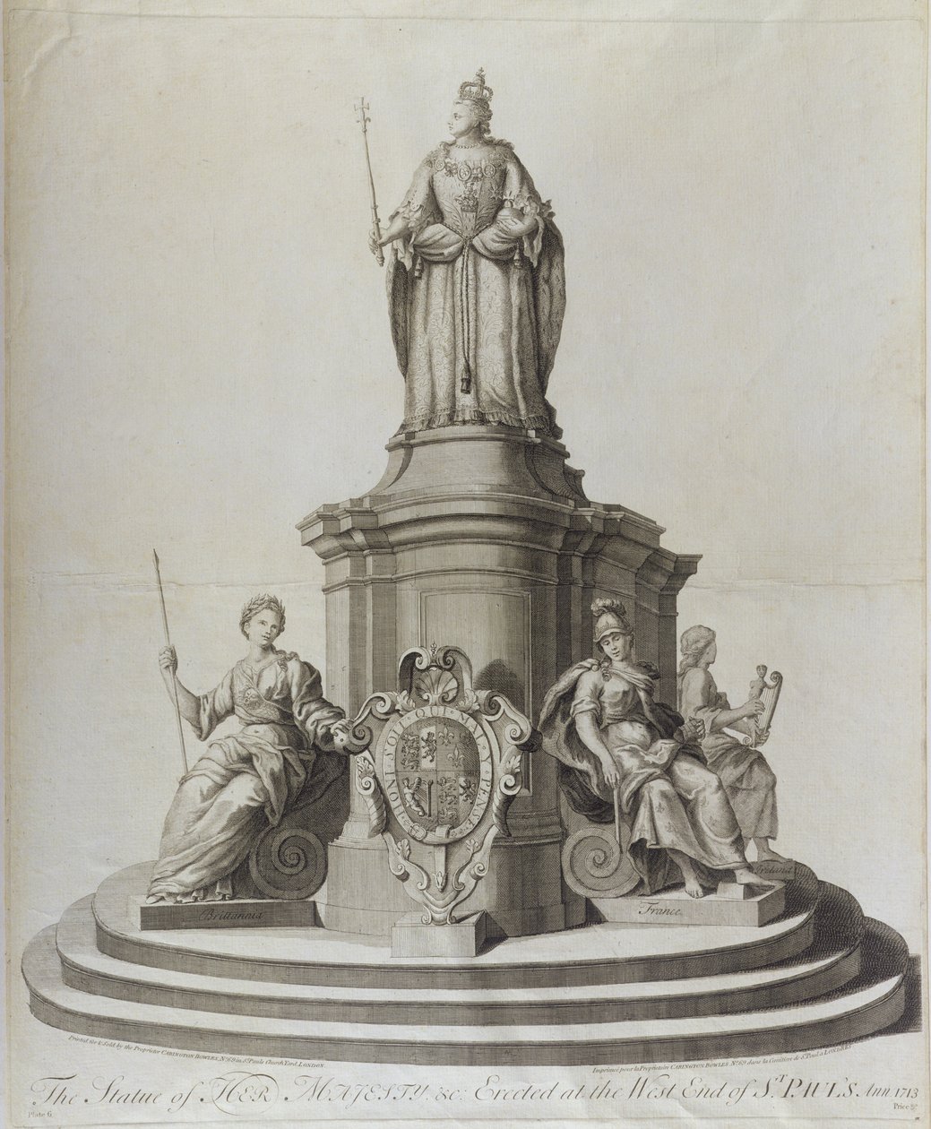 Statue de la Reine Anne (1665-1714), publiée en 1713 - English School