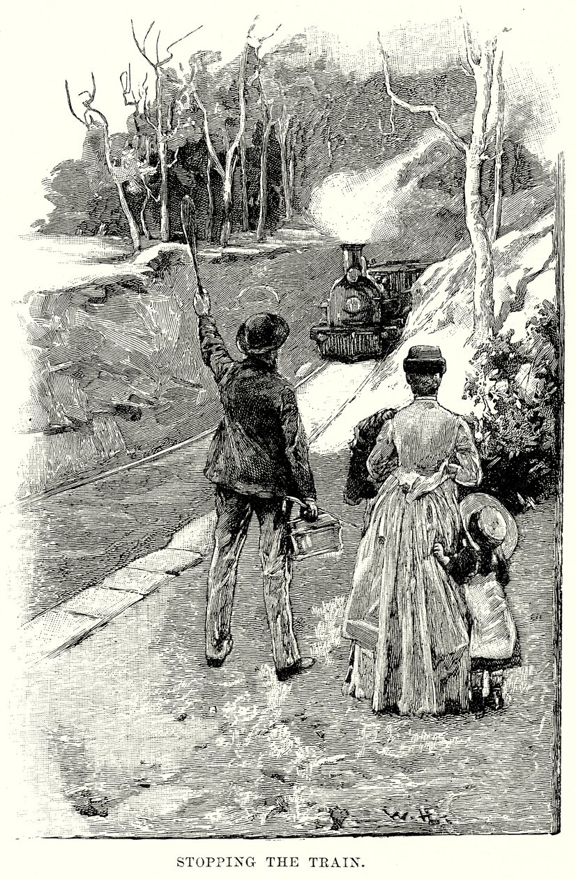 Arrêt du train (gravure) - English School