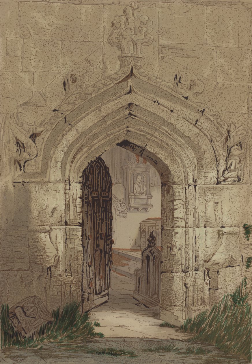 Église de Stratford (lithographie couleur) - English School