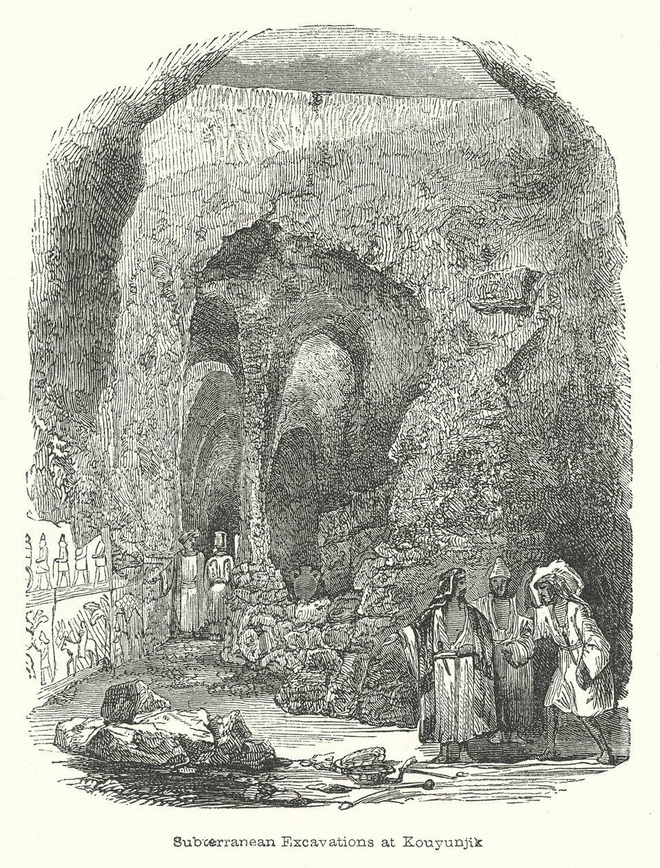 Fouilles souterraines à Kouyunjik (gravure) - English School