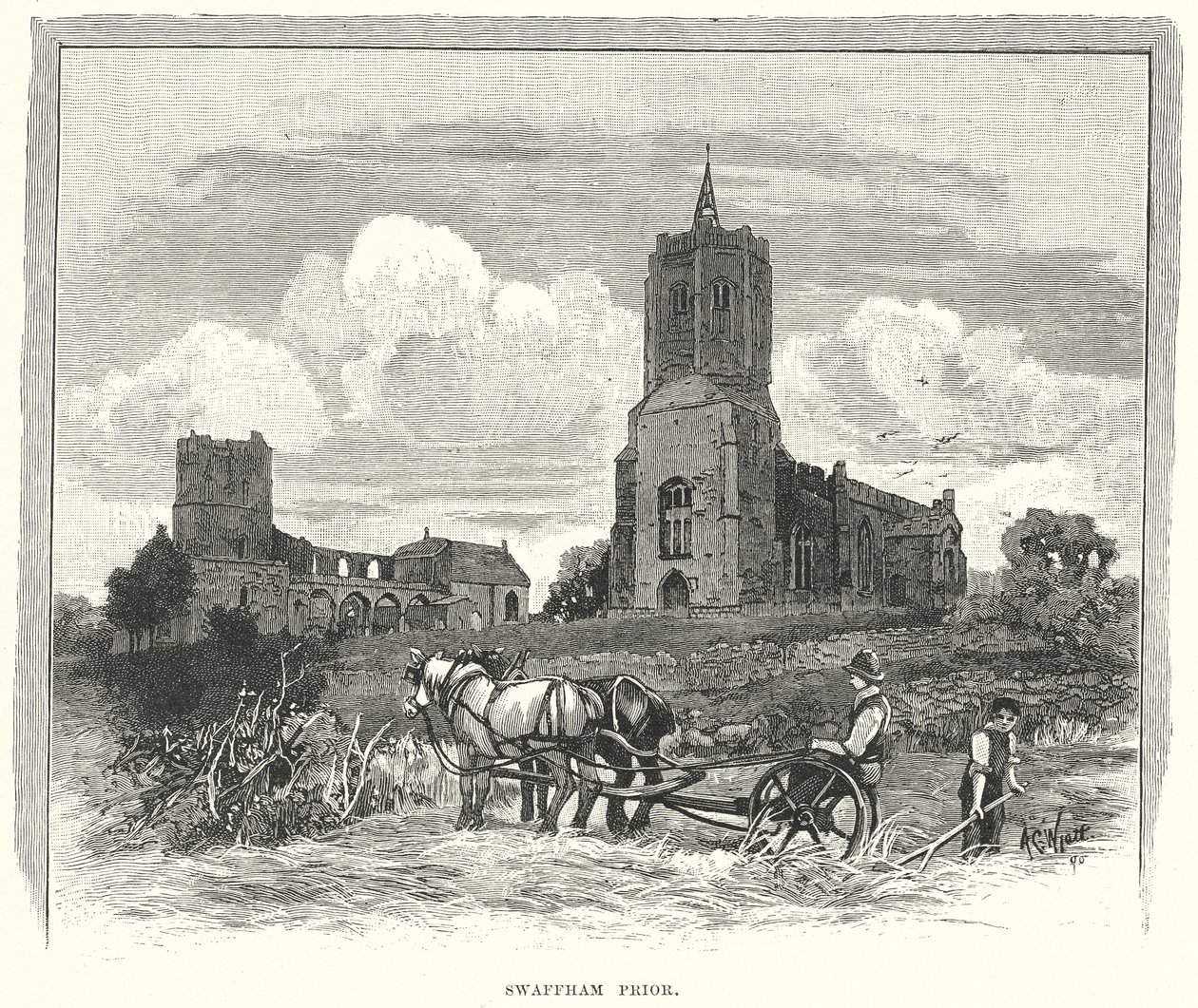 Swaffham Prior (gravure) - English School