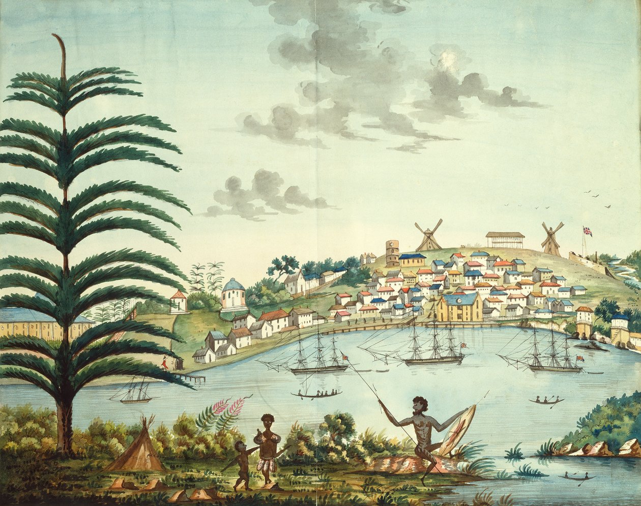 Sydney Cove et la ville, vers 1806 - English School