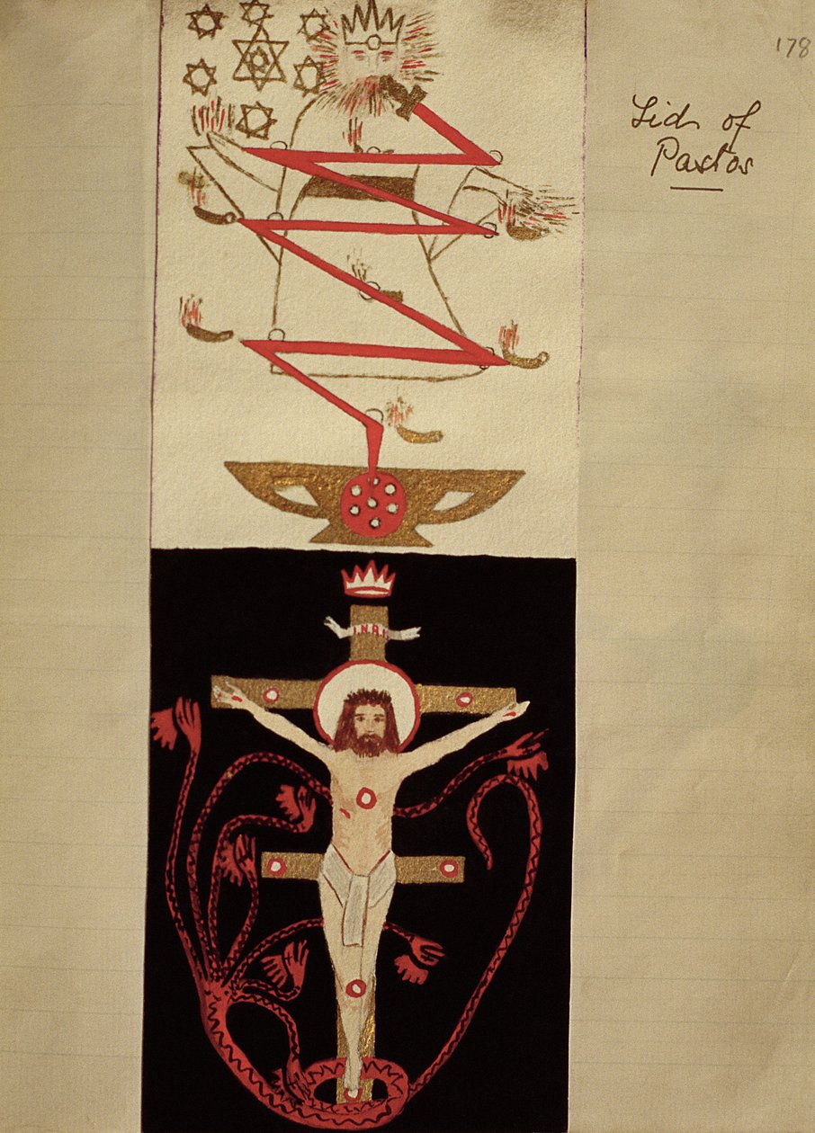 Dessins symboliques sur le couvercle du Pastos dans la voûte des Adeptes, c.1895 - English School