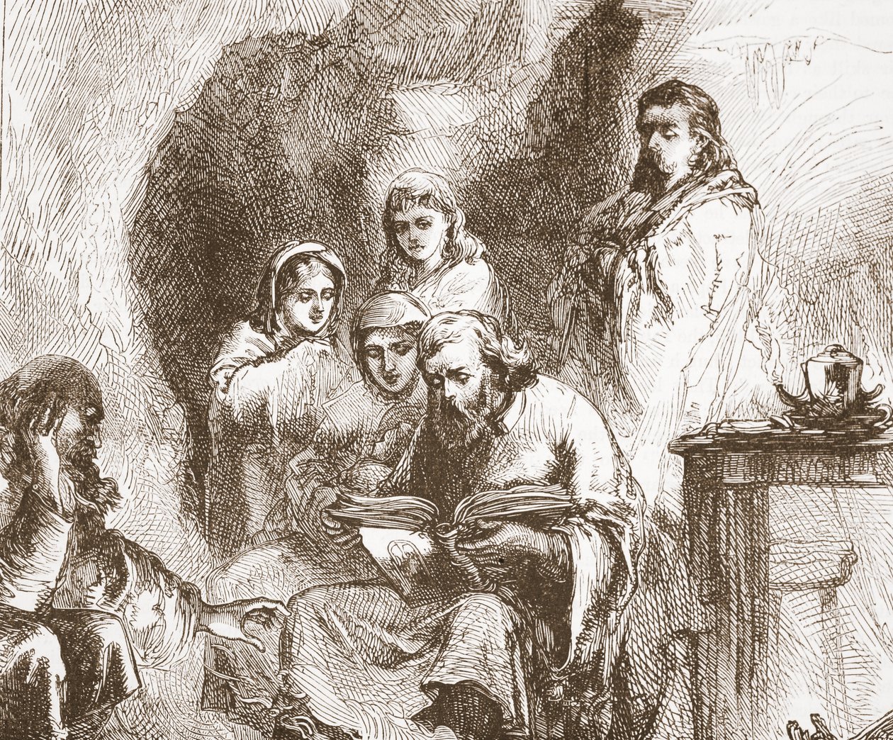 Les Taborites adorant dans une grotte, illustration de L