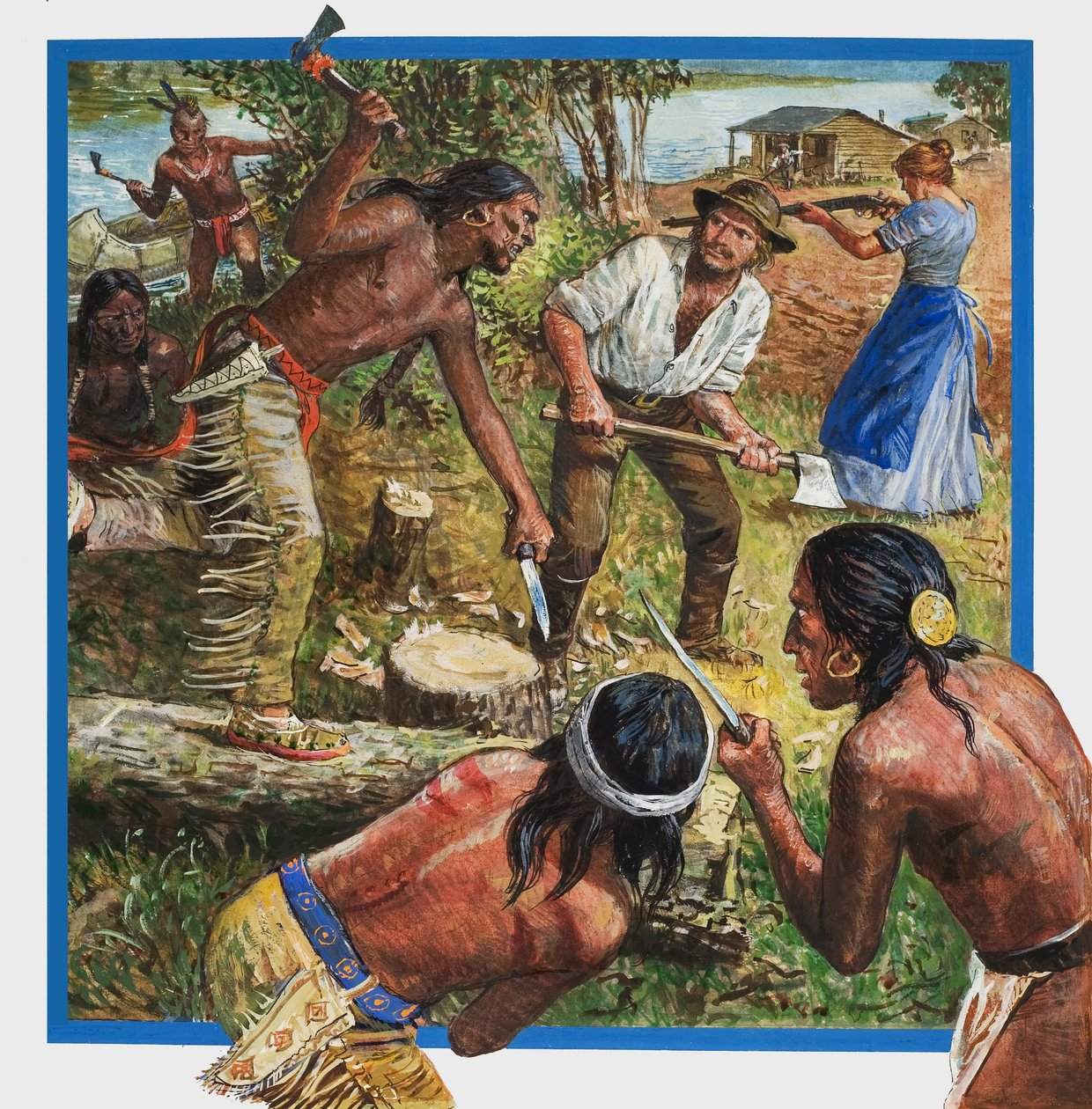 Contes du Far West (gouache sur papier) - English School